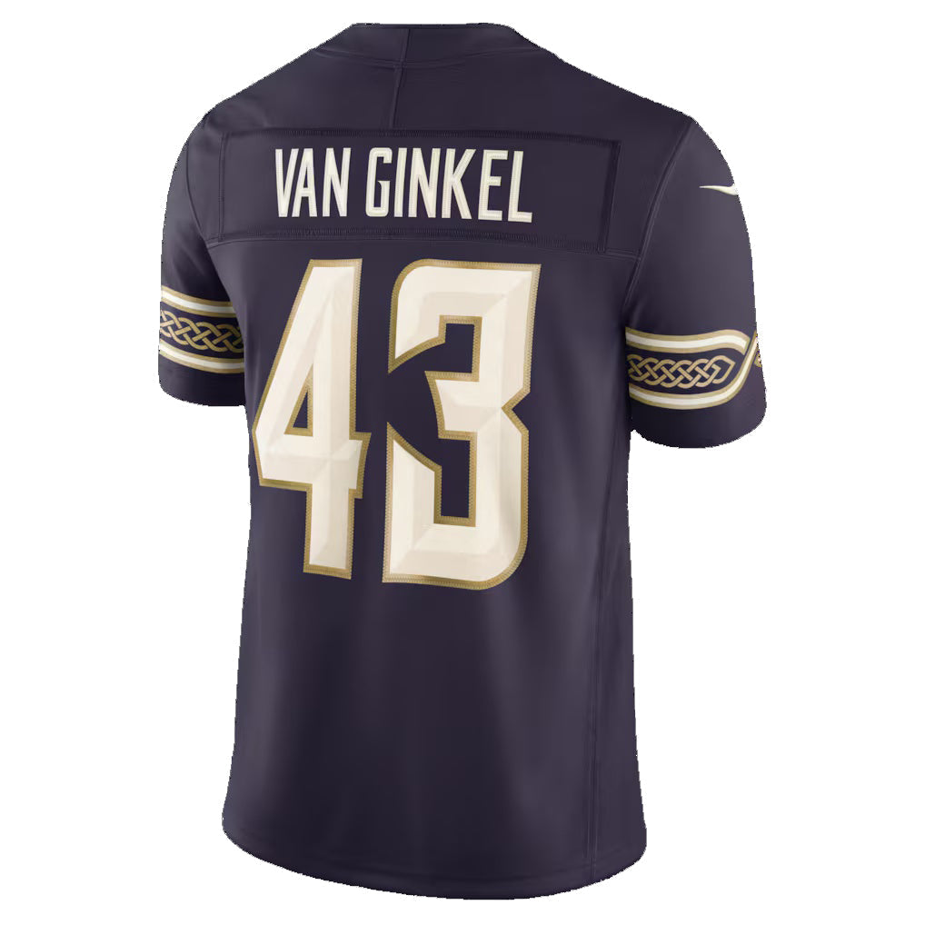 MN.Vikings #43 Andrew Van Ginkel Purple 2026 Rivalries Collection Stitched Limited Football Jersey