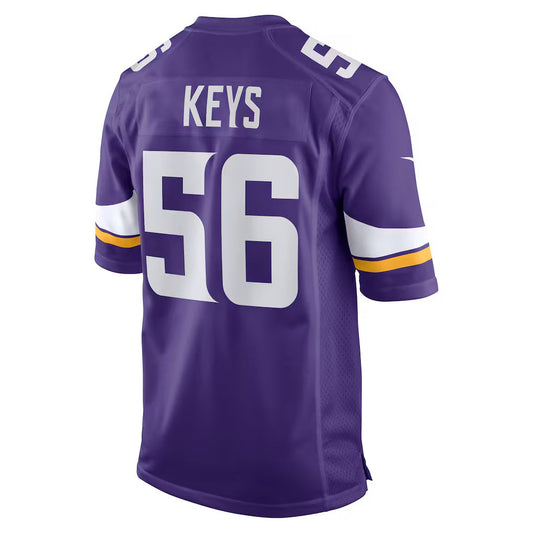 MN.Vikings #56 Austin Keys Purple Team Game Stitched American Football Jerseys