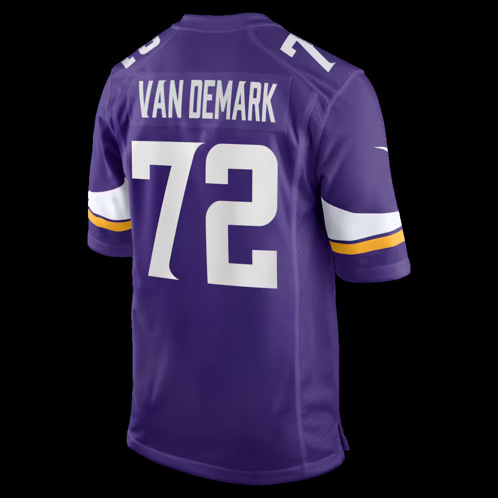 MN.Vikings #72 Ryan Van Demark Purple Team Game Stitched American Football Jerseys