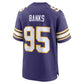 MN.Vikings #95 Caleb Banks Purple Alternate Classic Game Football Jersey