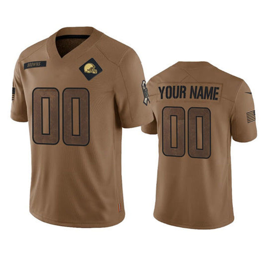 Custom C.Browns Active Player Custom 2023 Brown Salute To Service Limited Stitched Jersey American Football Jerseys