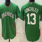 Mexico Baseball #13 Nick Gonzales Green 2026 World Baseball Classic Cool Base Stitched Baseball Jersey