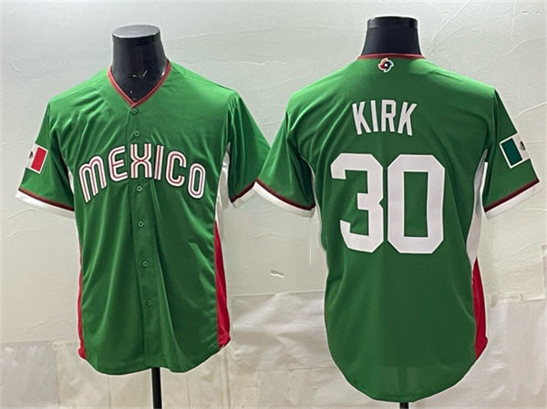 Mexico Baseball #30 Alejandro Kirk Green 2026 World Baseball Classic Home Stadium Stitched Baseball Jersey