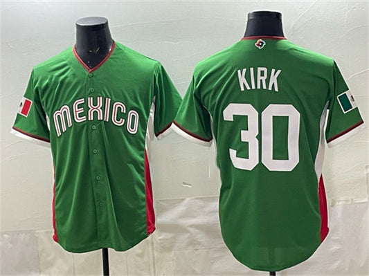 Mexico Baseball #30 Alejandro Kirk Green 2026 World Baseball Classic Home Stadium Stitched Baseball Jersey
