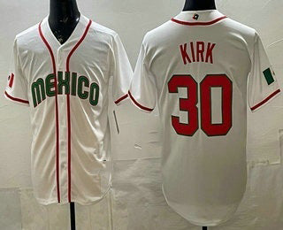 Mexico Baseball #30 Alejandro Kirk White 2026 World Baseball Classic Cool Base Stitched Baseball Jersey