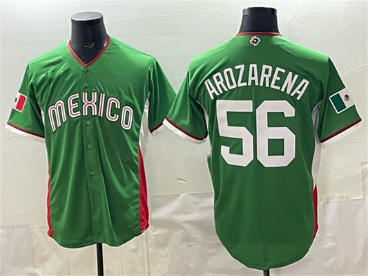 Mexico Baseball #56 Randy Arozarena Green 2026 World Baseball Classic Home Stadium Stitched Baseball Jersey