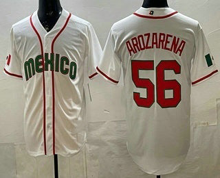 Mexico Baseball #56 Randy Arozarena White 2026 World Baseball Classic Cool Base Stitched Baseball Jersey
