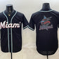 Miami Marlins Team Big Logo 2026 Fashion Replica Black Out Stitched Jersey
