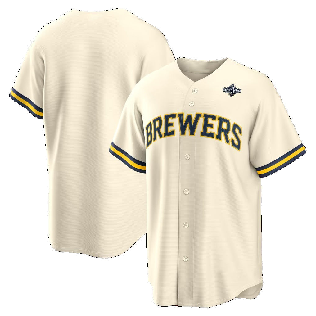 Milwaukee Brewers Cream 2026 World Series Home Replica Baseball Jersey