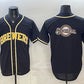 Milwaukee Brewers Team Big Logo 2026 Fashion Replica Black Out Stitched Jersey
