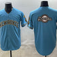 Milwaukee Brewers Team Big Logo Blue With Home & Bob Uecker Patch Stitched Baseball Jersey