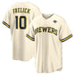 Milwaukee Brewers #10 Sal Frelick Cream 2026 World Series Home Replica Baseball Jersey