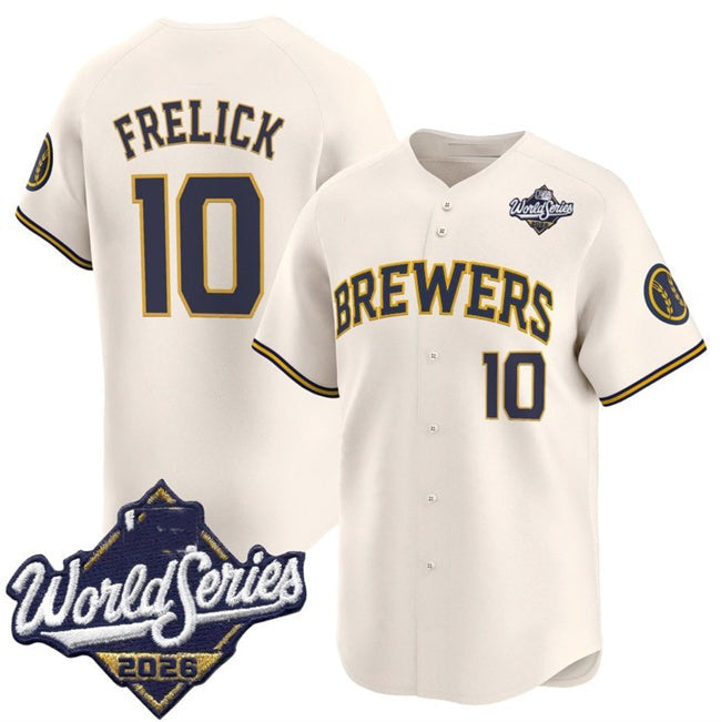 Milwaukee Brewers #10 Sal Frelick Cream 2026 World Series Limited Stitched Baseball Jersey