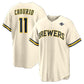 Milwaukee Brewers #11 Jackson Chourio Cream 2026 World Series Home Replica Baseball Jersey