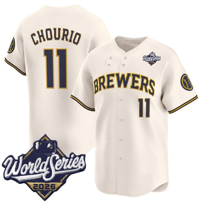 Milwaukee Brewers #11 Jackson Chourio Cream 2026 World Series Limited Stitched Baseball Jersey