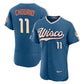 Milwaukee Brewers #11 Jackson Chourio Mineral Blue 2026 City Connect Authentic Sponsor Patch Stitched Baseball Jersey