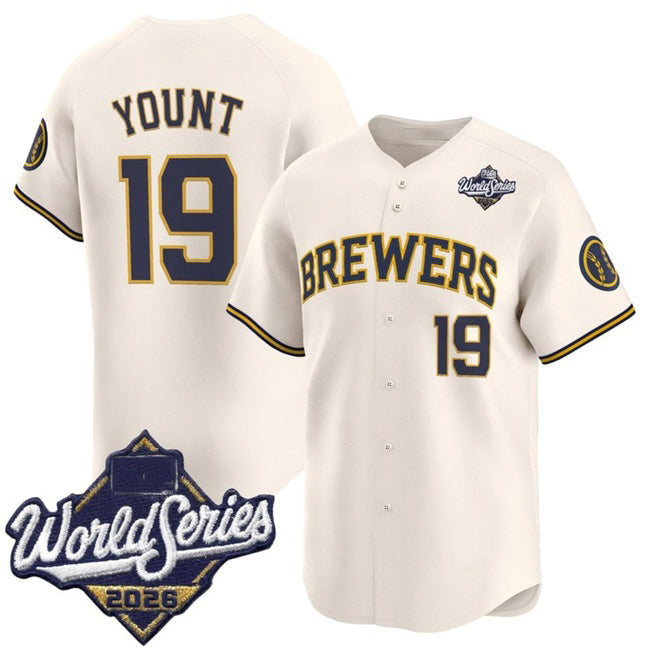 Milwaukee Brewers #19 Robin Yount Cream 2026 World Series Limited Stitched Baseball Jersey