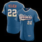 Milwaukee Brewers #22 Christian Yelich Mineral Blue 2026 City Connect Authentic Sponsor Patch Stitched Baseball Jersey