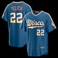 Milwaukee Brewers #22 Christian Yelich Mineral Blue 2026 City Connect Stadium Stitched Baseball Jersey