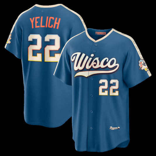Milwaukee Brewers #22 Christian Yelich Mineral Blue 2026 City Connect Stadium Stitched Baseball Jersey