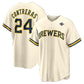 Milwaukee Brewers #24 William Contreras Cream 2026 World Series Home Replica Baseball Jersey