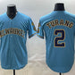 Milwaukee Brewers #2 Brice Turang Blue With Home & Bob Uecker Patch Stitched Baseball Jersey