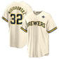 Milwaukee Brewers #32 Jacob Misiorowski Cream 2026 World Series Home Replica Baseball Jersey