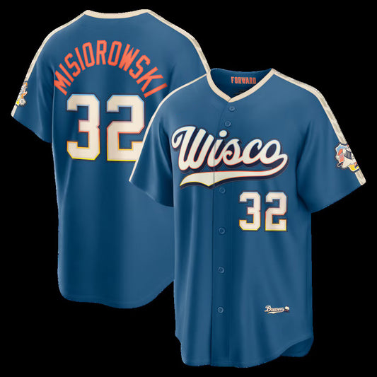 Milwaukee Brewers #32 Jacob Misiorowski Mineral Blue 2026 City Connect Stadium Stitched Baseball Jersey
