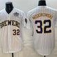 Milwaukee Brewers #32 Jacob Misiorowski White 2026 NLCS Patch Stitched Baseball Jersey