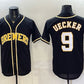 Milwaukee Brewers #9 Bob Uecker 2026 Fashion Replica Black Out Stitched Jersey