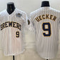 Milwaukee Brewers #9 Bob Uecker White 2026 NLCS Patch Stitched Baseball Jersey