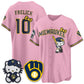 Milwaukee Brewers #10 Sal Frelick Pink Puhics Meow KT Night Vapor Limited All Stitched Jersey