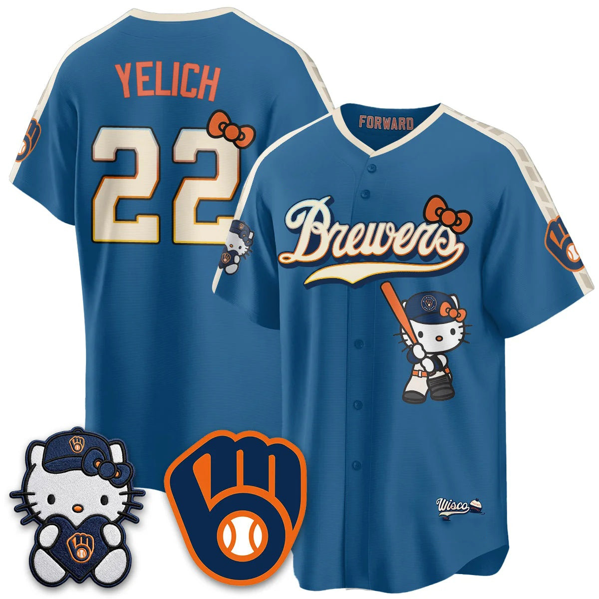 Milwaukee Brewers #22 Christian Yelich Mineral Blue Puhics Meow KT Night Vapor Limited All Stitched Jersey