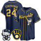 Milwaukee Brewers #24 William Contreras Navy Puhics Meow KT Night Vapor Limited All Stitched Jersey