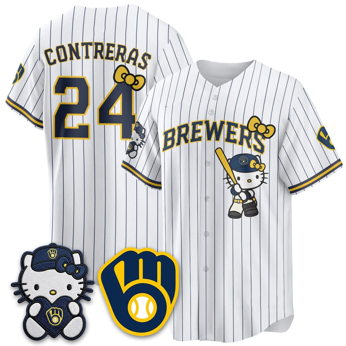 Milwaukee Brewers #24 William Contreras White Puhics Meow KT Night Vapor Limited All Stitched Jersey