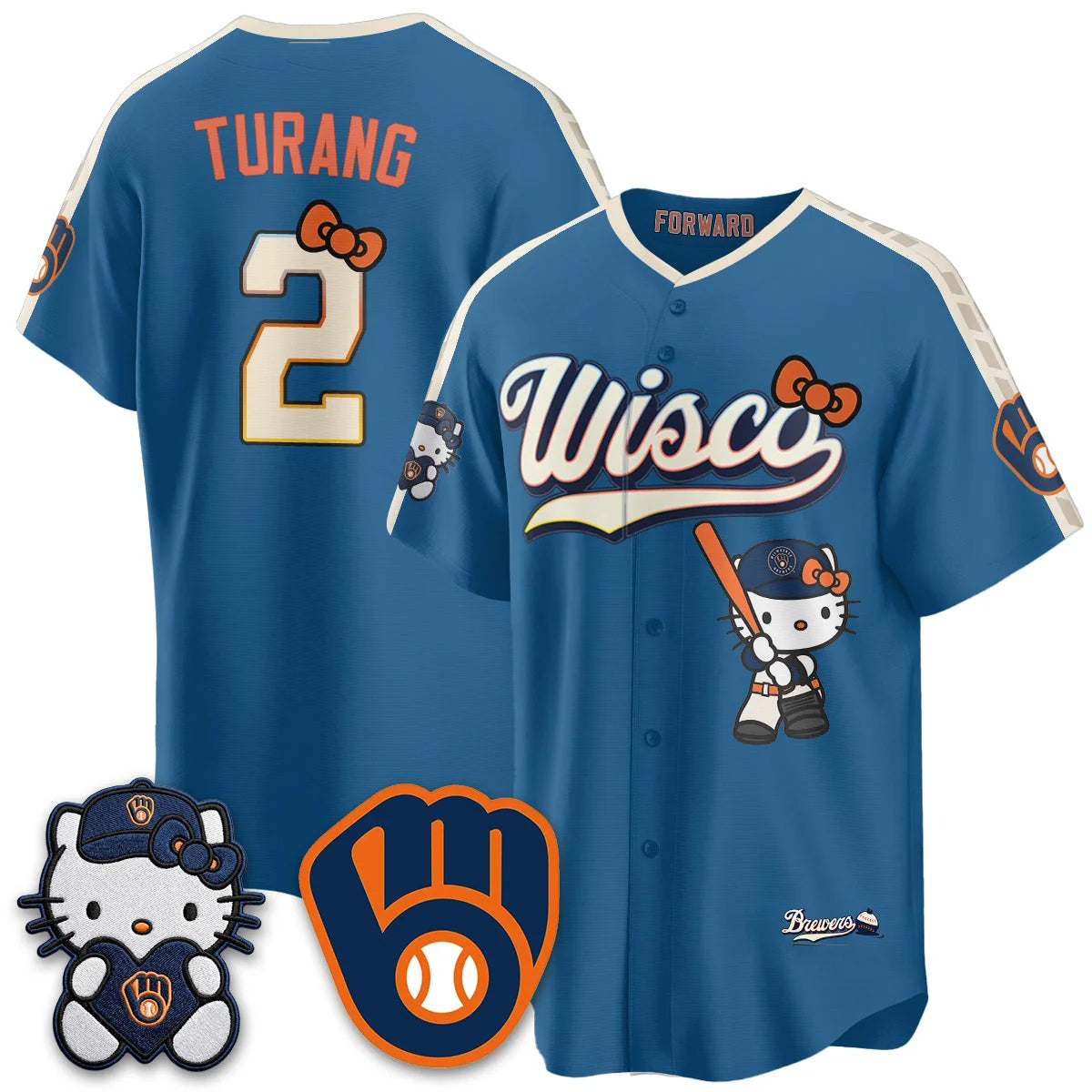 Milwaukee Brewers #2 Brice Turang Mineral Blue Puhics Meow KT Night Vapor Limited All Stitched Jersey 2