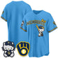 Milwaukee Brewers Blue Puhics Meow KT Night Vapor Limited All Stitched Jersey
