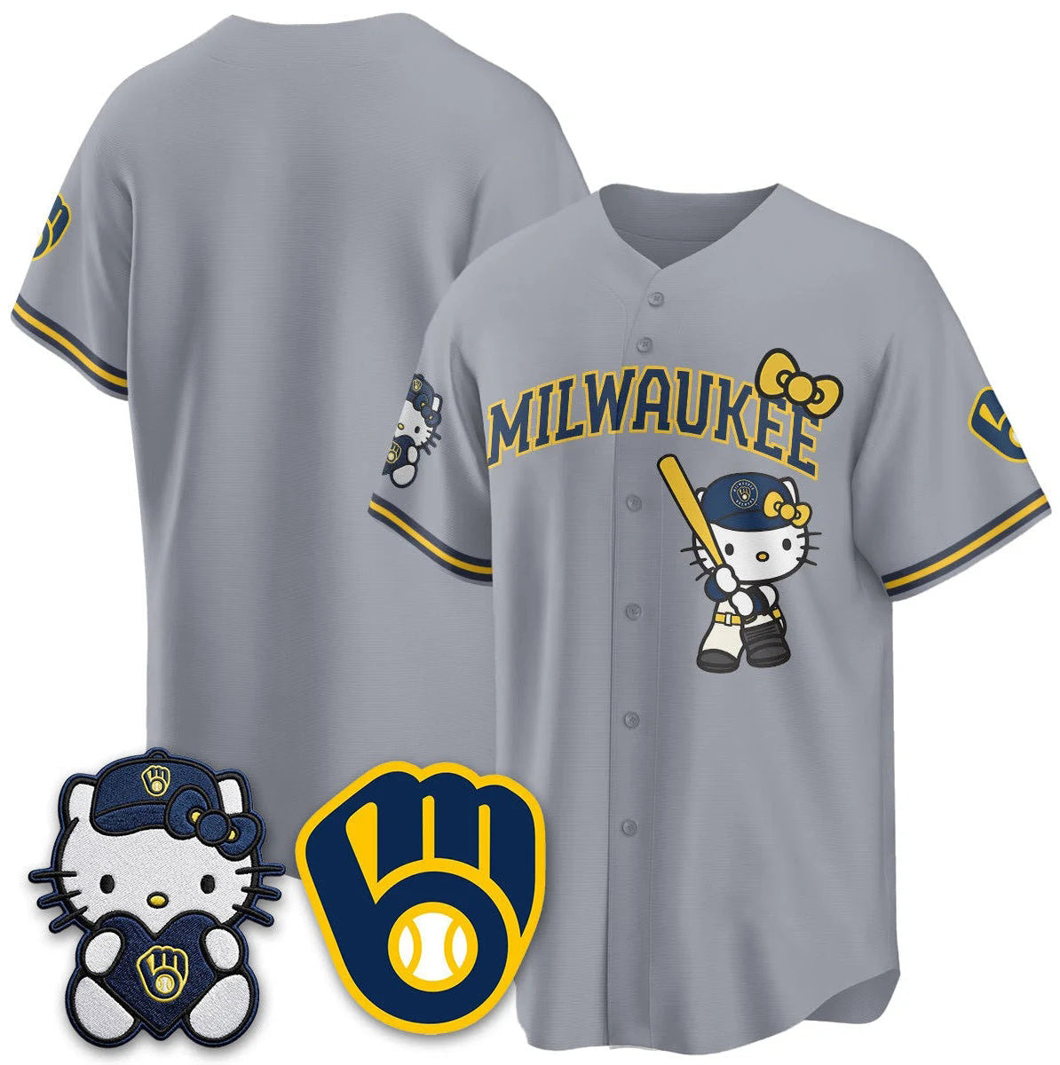 Milwaukee Brewers Gray Puhics Meow KT Night Vapor Limited All Stitched Jersey