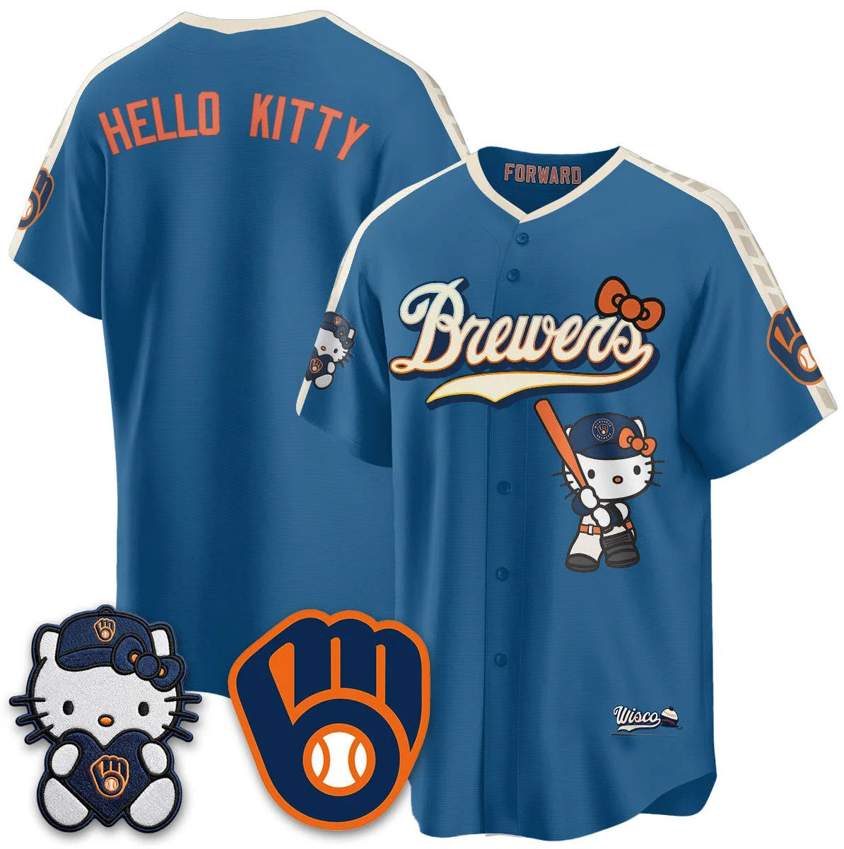 Milwaukee Brewers Mineral Blue Puhics Meow KT Night Vapor Limited All Stitched Jersey