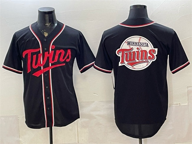 Minnesota Twins Team Big Logo 2026 Fashion Replica Black Out Stitched Jersey