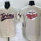 Minnesota Twins Team Big Logo Cream 2026 Field of Dreams Stadium Stitched Baseball Jersey
