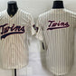 Minnesota Twins Team Big Logo Cream 2026 Field of Dreams Stadium Stitched Baseball Jersey