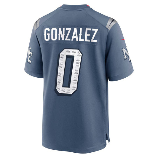 NE.Patriots #0 Christian Gonzalez 2025 Rivalries Collection Game Jersey - Storm Blue Stitched American Football Jerseys