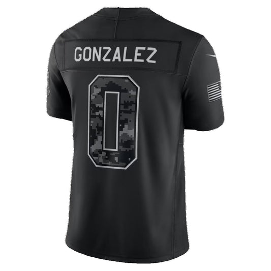 NE.Patriots #0 Christian Gonzalez Black 2026 Salute to Service Stitched Limited Football Jersey