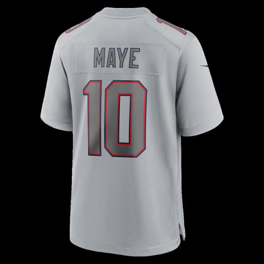 NE.Patriots #10 Drake Maye Gray Atmosphere Fashion Game Stitched American Football Jerseys