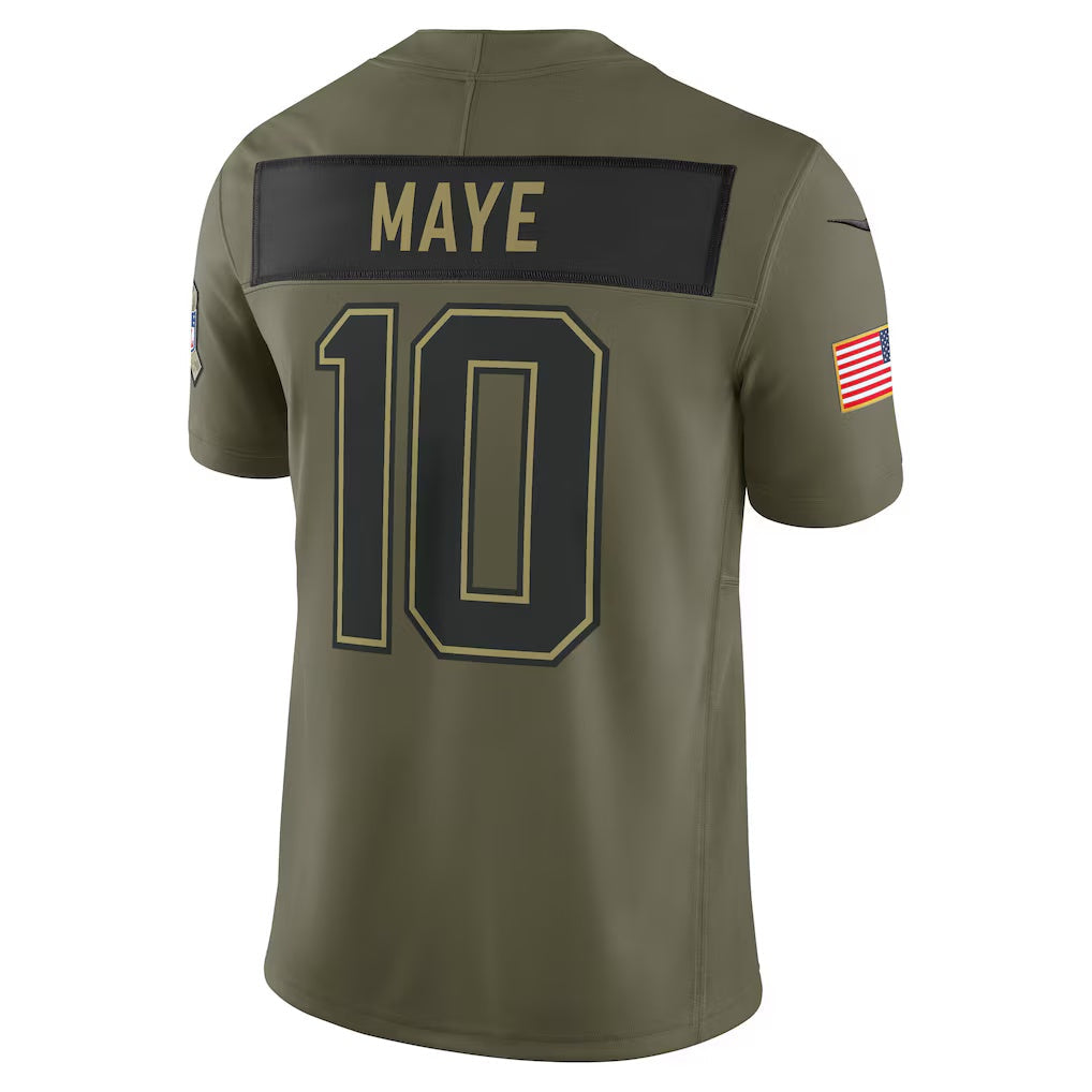 NE.Patriots #10 Drake Maye Olive 2025 Salute to Service Limited Stitched American Football Jerseys