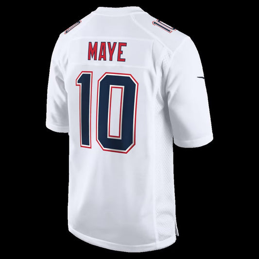 NE.Patriots #10 Drake Maye Tundra White Game Stitched American Football Jerseys