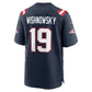 NE.Patriots #19 Mitch Wishnowsky Navy Team Game Football Jersey