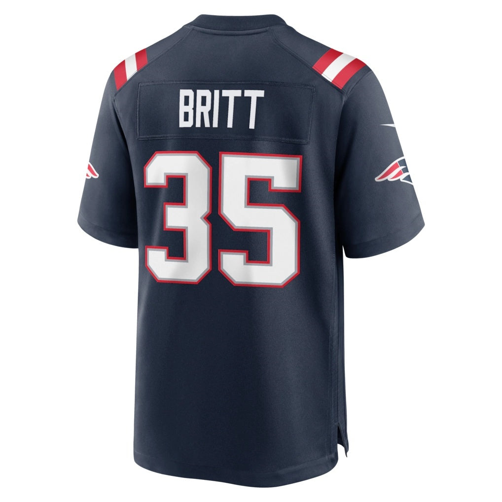NE.Patriots #35 K.J. Britt Navy Team Game Football Jersey