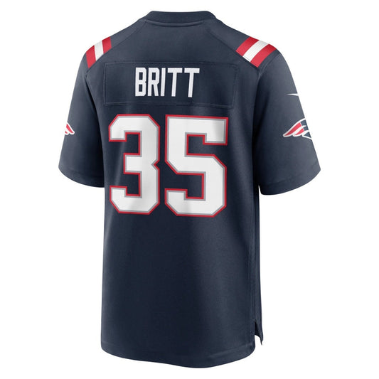 NE.Patriots #35 K.J. Britt Navy Team Game Football Jersey